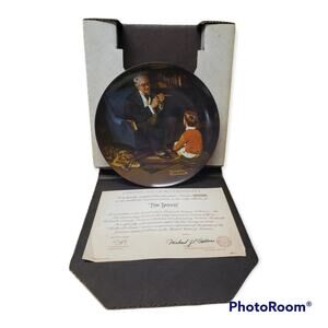 Norman Rockwell Vintage The Tycoon Plate 1987 • The Rockwell Heritage Collection